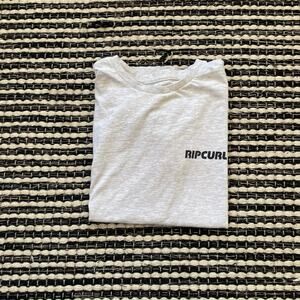 🌿Rip Curl Mens Shred Til Dead Light Gray Rolled Graphic Short Sleeve TShirt